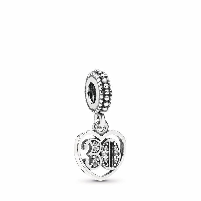 Pandora 30 Dangle Charm Ireland - Sterling Silver/Cubic Zirconia - 637429ENG